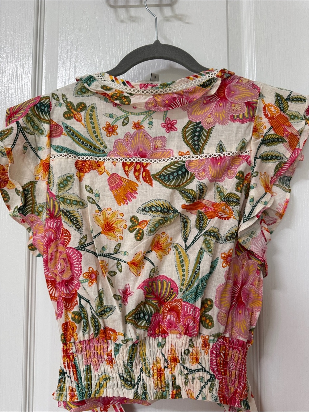 Rachel Zoe Floral Ruffled Wrap top and skit set - Pink & Green Print - Picture 7 of 12